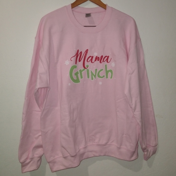 NEW "MAMA GRINCH" Christmas Holiday Pink Sweater - Picture 3 of 9